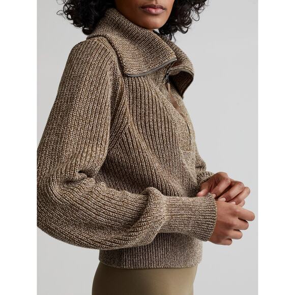 Varley Mentone Half Zip Dark Olive Speckle - Picture 4 of 11